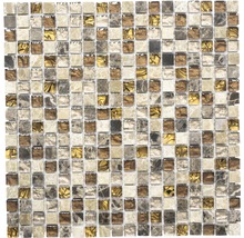 Glasmosaik mit Naturstein XCM M790 braun/beige 30x30 cm