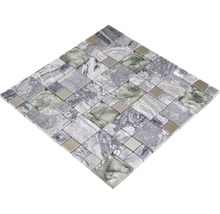 Mosaikfliese aus Marmor, Glas und Metall