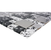 Mosaikfliese aus Glas und Metall