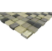 Mosaikfliese aus Glas und Naturstein