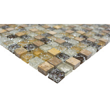 Mosaikfliese aus Glas und Naturstein