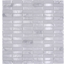 Glasmosaik mit Naturstein XIC S1211 weiß 32,2x31 cm