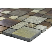 Mosaikfliese aus Stein und Metall
