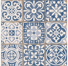 Neun Fliesen mit floralen Mustern