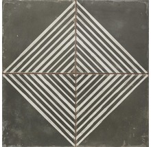 Quadratische Fliesen mit geometrischem Streifenmuster