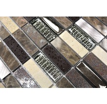 Mosaikfliese mit Glas- und Steinoptik