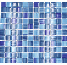 Glasmosaik XCM 8285 30,2x32,7 cm blau