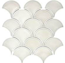Fischschuppen Keramikmosaik FS 03C 25,6x27,3 cm grau