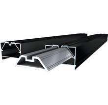 Aluminiumprofile in Schwarz und Silber