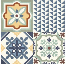 Fliesenmuster mit geometrischen und floralen Designs