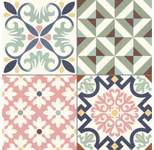 Fliesen mit verschiedenen dekorativen Mustern