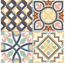 Dekorative Fliesen mit geometrischen und floralen Mustern für den Innenbereich