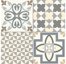 Dekorative Fliesen mit geometrischen und floralen Mustern