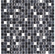 Produktbild: Glasmosaik XCM M760 30x30 cm mix schwarz/grau