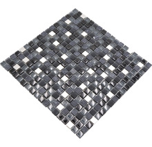 Mosaikmatte aus Glas und Naturstein, quadratische Form