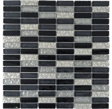 Produktbild: Glasmosaik XCM SM108 29,8x30,4 cm silber/schwarz