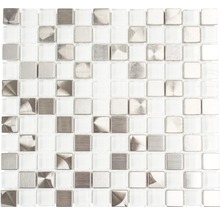 Produktbild: Aluminiummosaik weiß/silber glänzend 32,7x30,2 cm