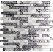 Produktbild: Aluminiummosaik silber/schwarz glänzend 30x30,4 cm