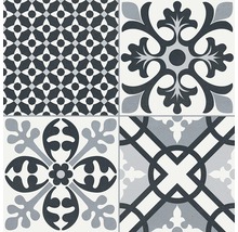 Dekorative Bodenfliesen mit unterschiedlichen Mustern