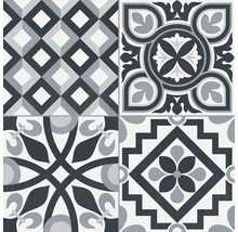 Dekorative Bodenfliesen mit geometrischen und floralen Mustern