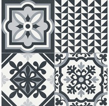 Dekorative Fliesen mit geometrischen und floralen Mustern
