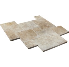 FLAIRSTONE Travertin Terrassenplatten Roma römischer Verband Set = 1,48 m²