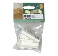 Kunststoff Innenecken für Fußleisten, zwei Stück in Verpackung