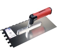 Zahnkelle mit rotem Griff zum Auftragen von Klebstoff