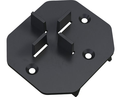 Kunststoff-Terrassenplattenadapter mit Aussparungen und Befestigungslöchern