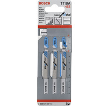 Bosch Stichsägeblätter T118A HSS, geeignet für Metall, 3er Pack