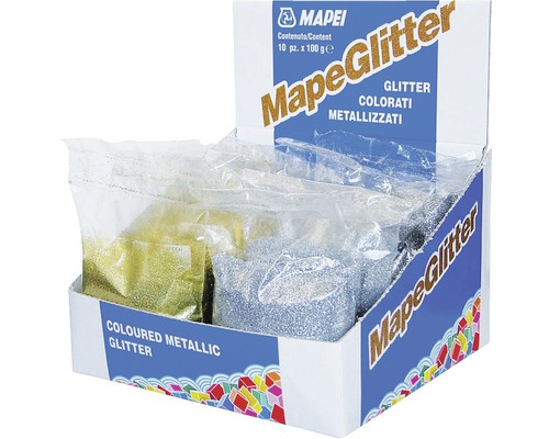 Mapei MapeGlitter Displaybox mit 10 Packungen Glitzer