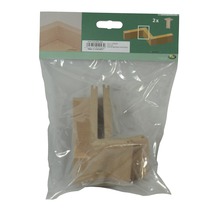 Verpackung mit zwei Holz Eckverbindungen