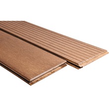 Terrassendielen aus Holz mit glatter und geriffelter Oberfläche