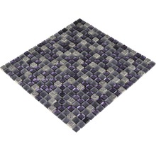 Quadratisches Mosaikfliesen-Netz mit Glas- und Ornamentdetails