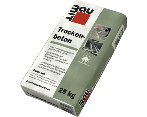 Sack Trockenbeton mit 25 Kilogramm Inhalt