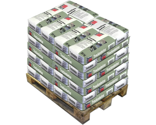 Palette mit Säcken Trockenbeton 25 Kilogramm