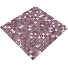 Quadratische Mosaikfliese aus Glas und Stein