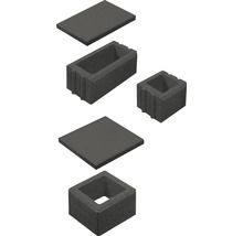 Verschiedene Pflanzsteinelemente zur Gartengestaltung