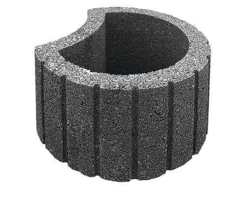 Betonblumenkübel mit halbrunder Aussparung