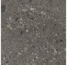 Nahaufnahme einer grauen Fliese mit Steindekor