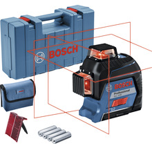 Linienlaser Bosch Professional GLL 3-80 inkl. 4 x Batterie (AA), Laserzieltafel im Handwerkerkoffer