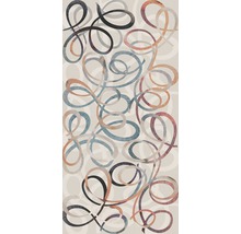 Dekorative Fliesen mit abstraktem Schnörkelmuster für Wand- und Bodengestaltung.