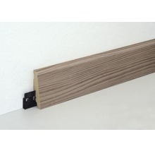 Sockelleiste mit Holzmaserung und Befestigungsclip