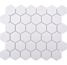 Keramikmosaik HX AT51 Hexagon 32,5x28,1 cm Uni weiß R10B