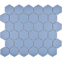 Produktbild: Keramikmosaik HX AT53 Hexagon 32,5x28,1 cm Uni blaugrün R10B