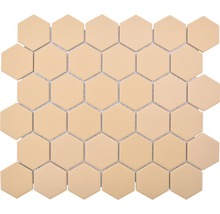 Keramikmosaik HX AT57 Hexagon Uni ockerorange R1