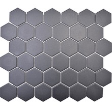 Keramikmosaik HX AT59 Hexagon Uni schwarz