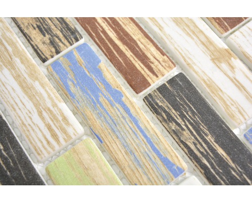 Glasmosaik XCM BR91 Brick Eco Mix Wood Bunt