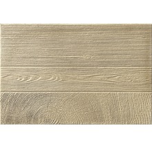 Nahaufnahme einer Fassadenplatte mit Holzstruktur