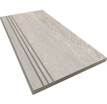 Stufenplatte abgerundet Aspen grigio 30x60 cm